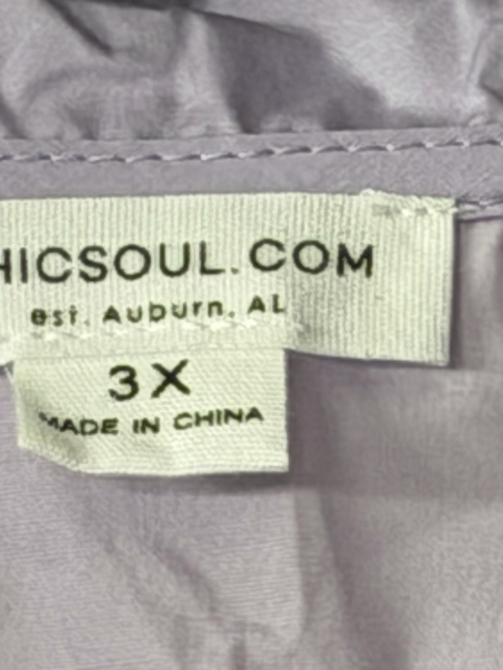 Scalloped Lace-Trim Puff Sleeve Top - Lavender Women's Size 3X - Picture 9 of 10